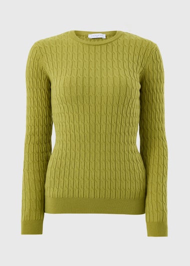 Olive Chocolate Brown Baby Cable Jumper