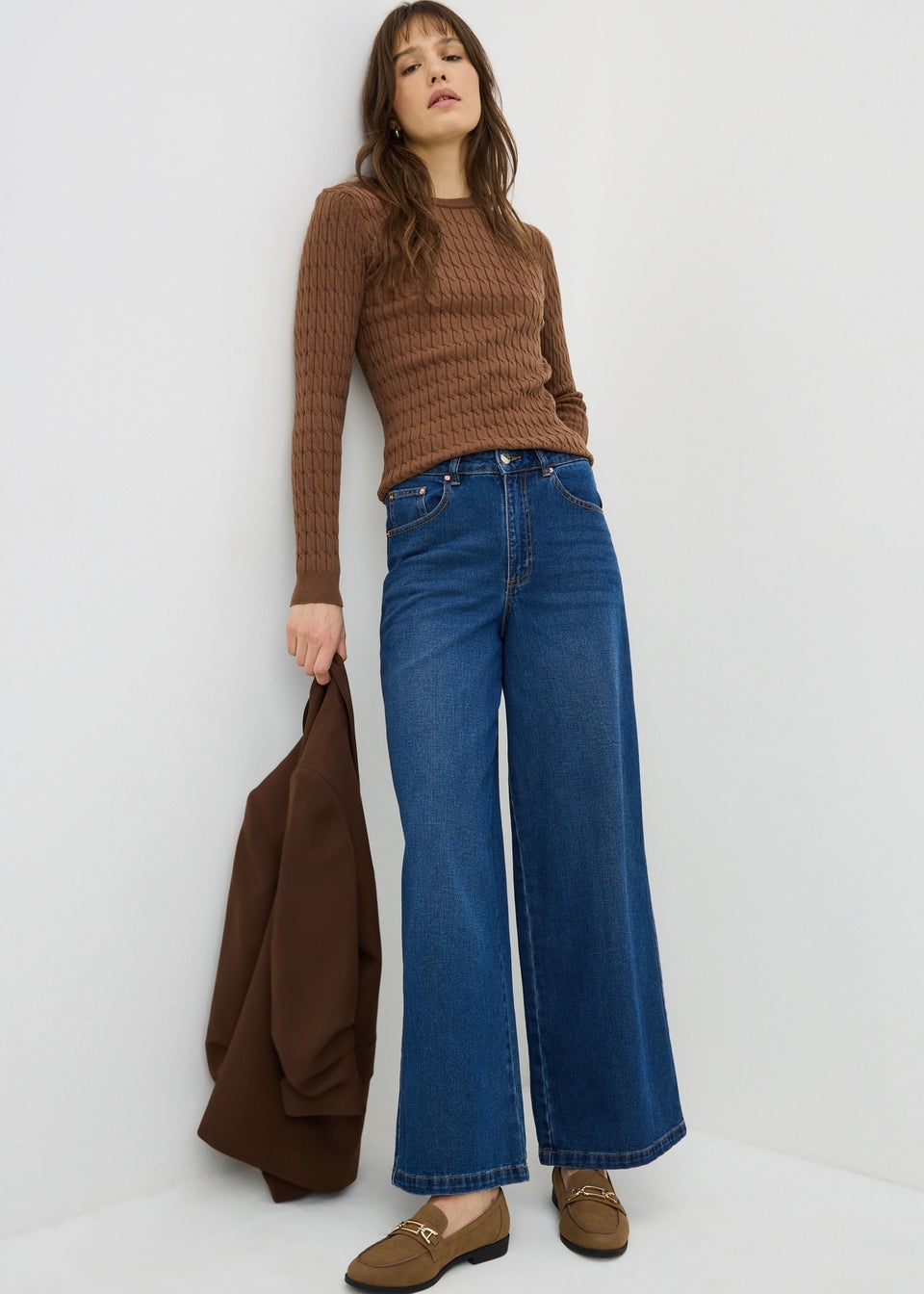 Chocolate Brown Baby Cable Jumper