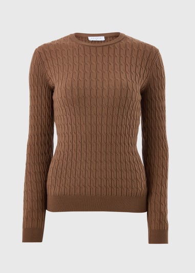 Chocolate Brown Baby Cable Jumper