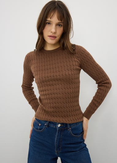 Chocolate Brown Baby Cable Jumper