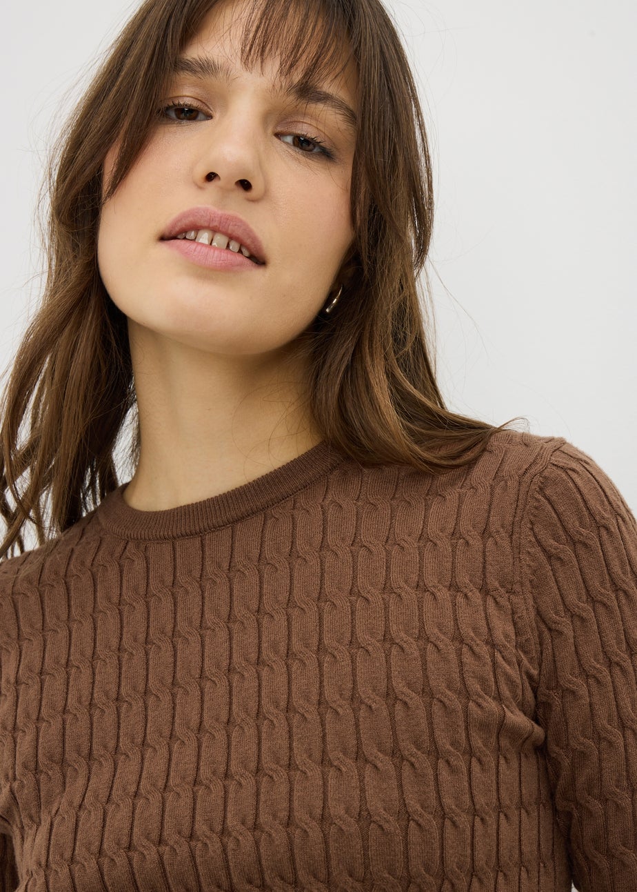 Chocolate Brown Baby Cable Jumper