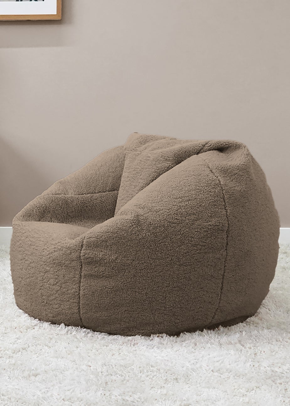 rucomfy Teddy Fleece Kids Slouchbag Taupe Beanbag