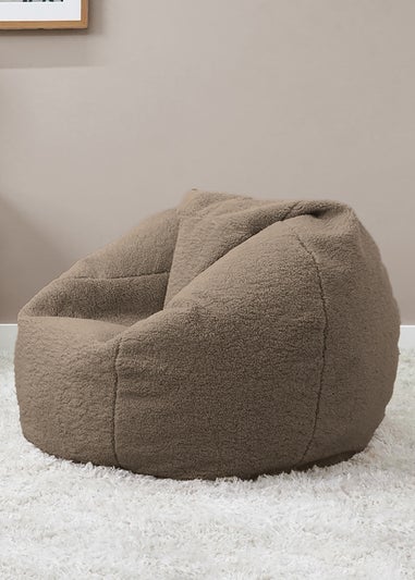 rucomfy Teddy Fleece Kids Slouchbag Taupe Beanbag