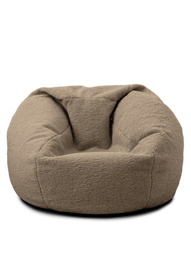 rucomfy Teddy Fleece Kids Slouchbag Taupe Beanbag