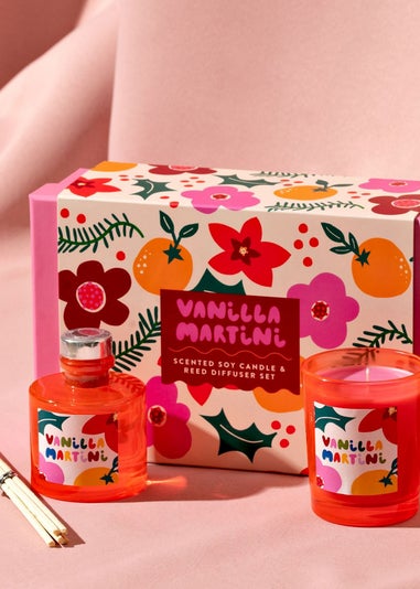 Raspberry Blossom Pink Candle & Diffuser Set