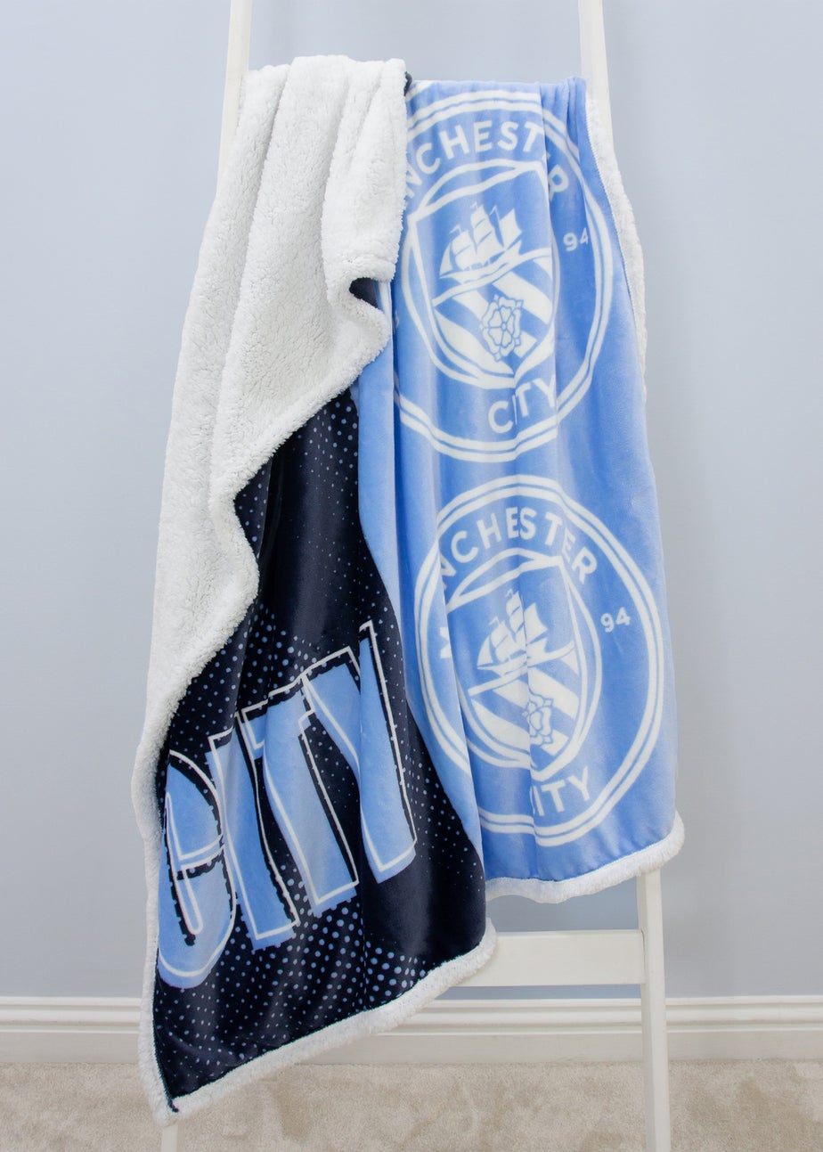 Manchester City Blue Tackle Sherpa Fleece