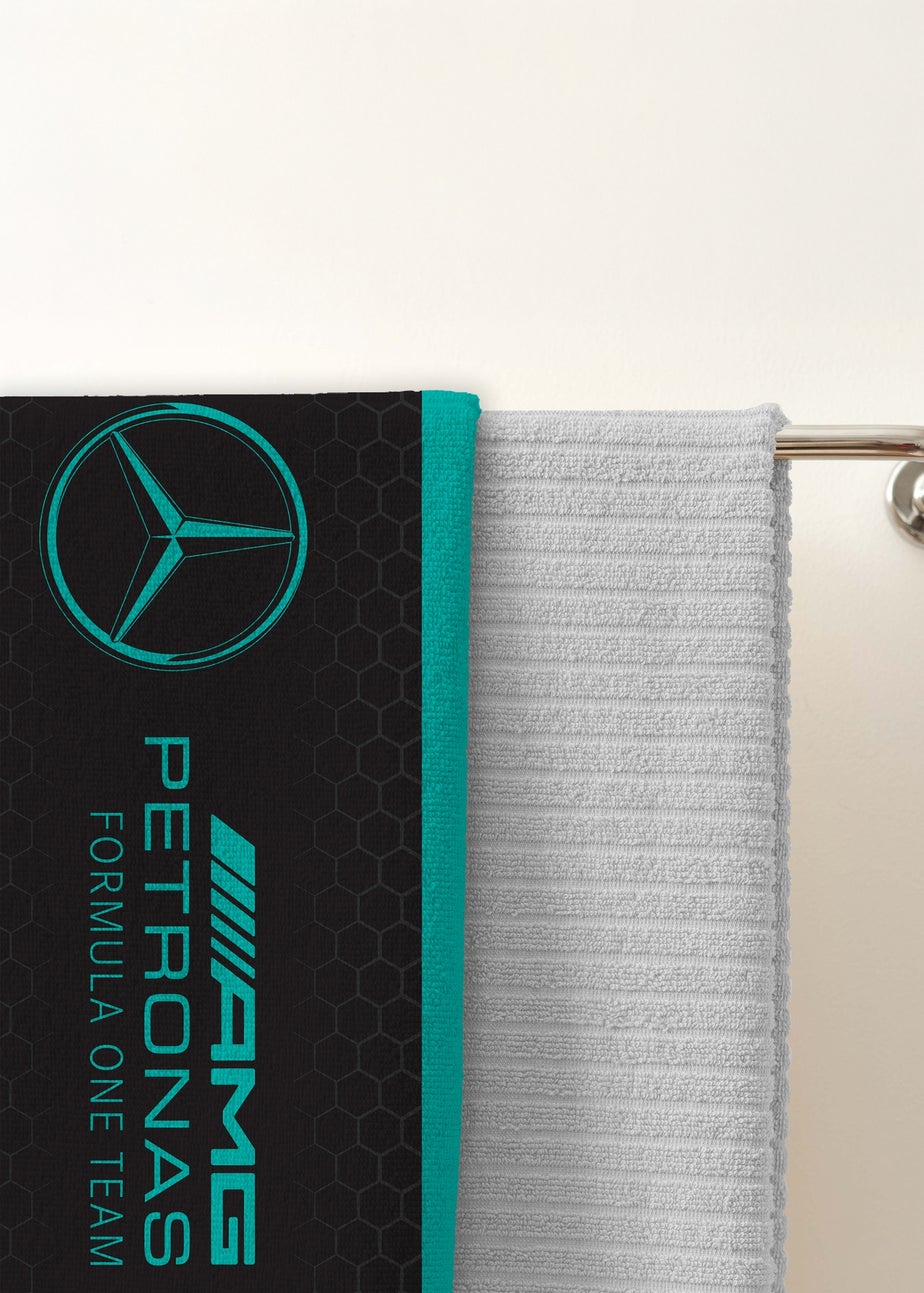 Mercedes Lines Black Towel