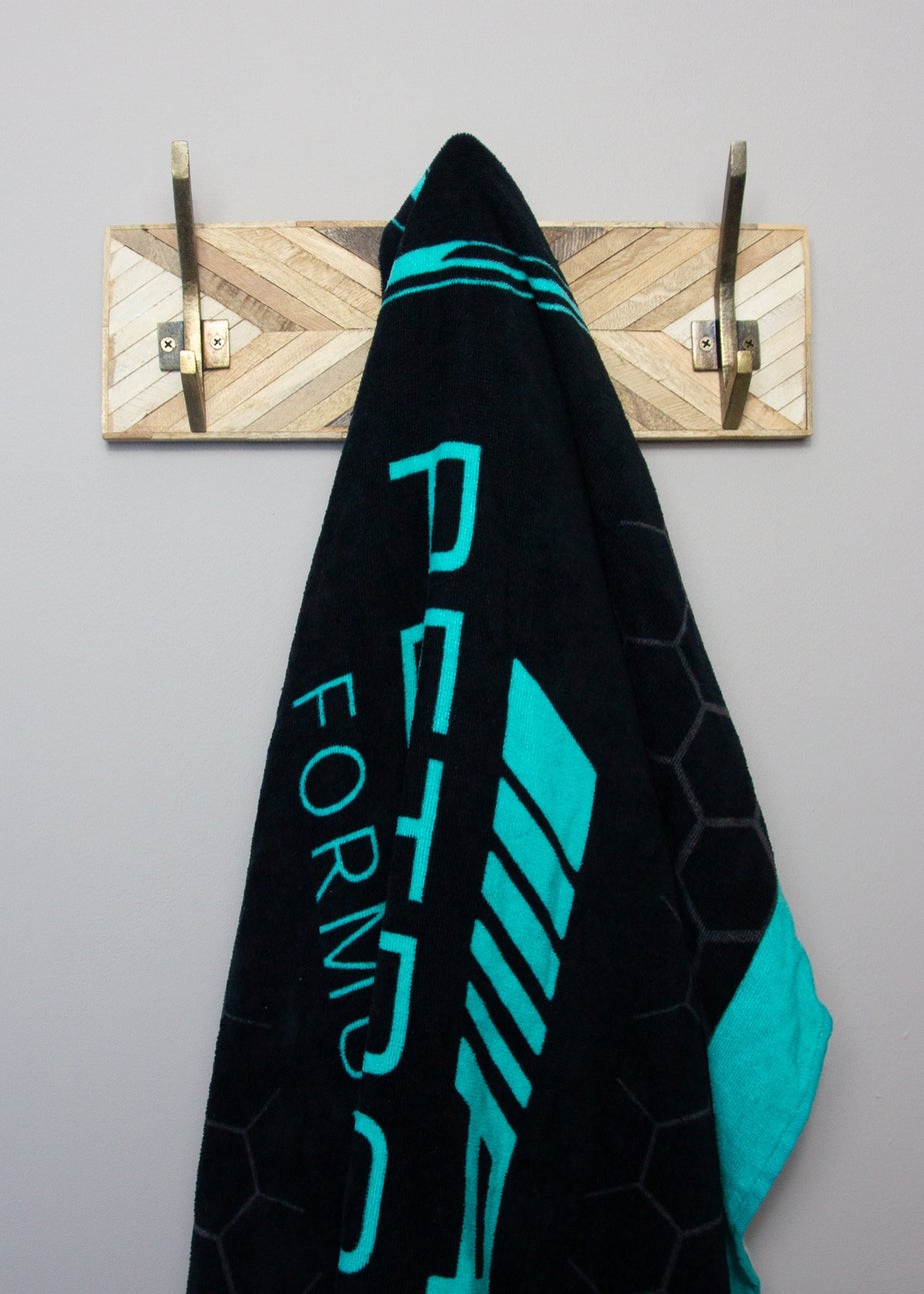 Mercedes Lines Black Towel