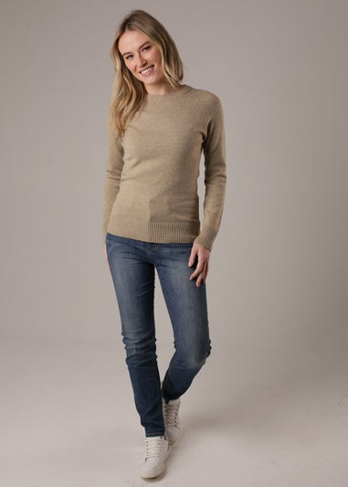French Connection Camel Cosy Soft Touch Crew Neck Raglan Jumper