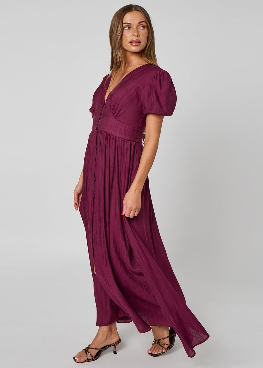 Urban Bliss Burgundy Button Front Maxi Dress