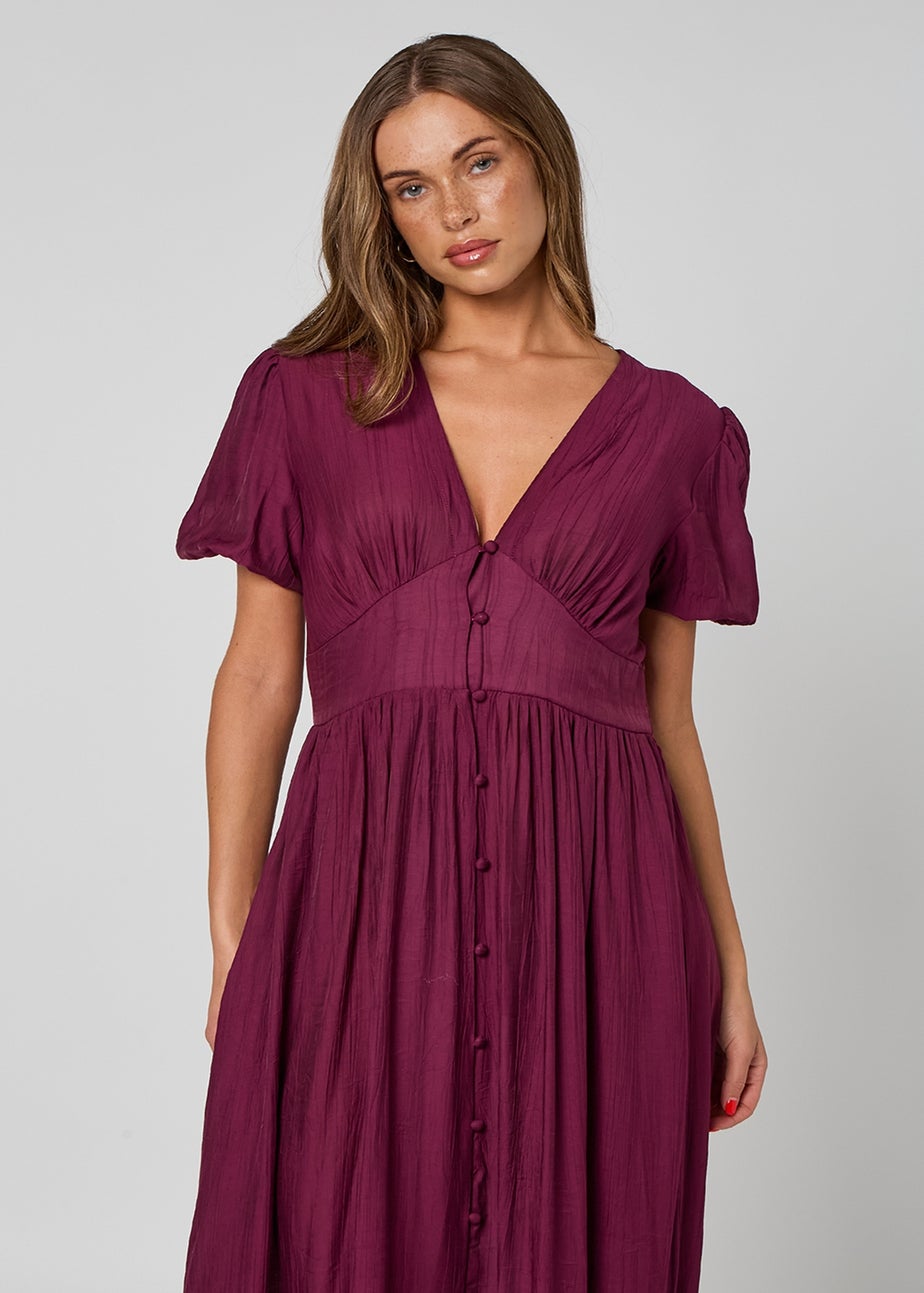 Urban Bliss Burgundy Button Front Maxi Dress