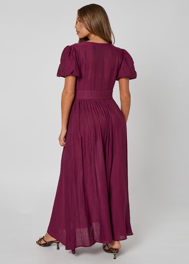 Urban Bliss Burgundy Button Front Maxi Dress