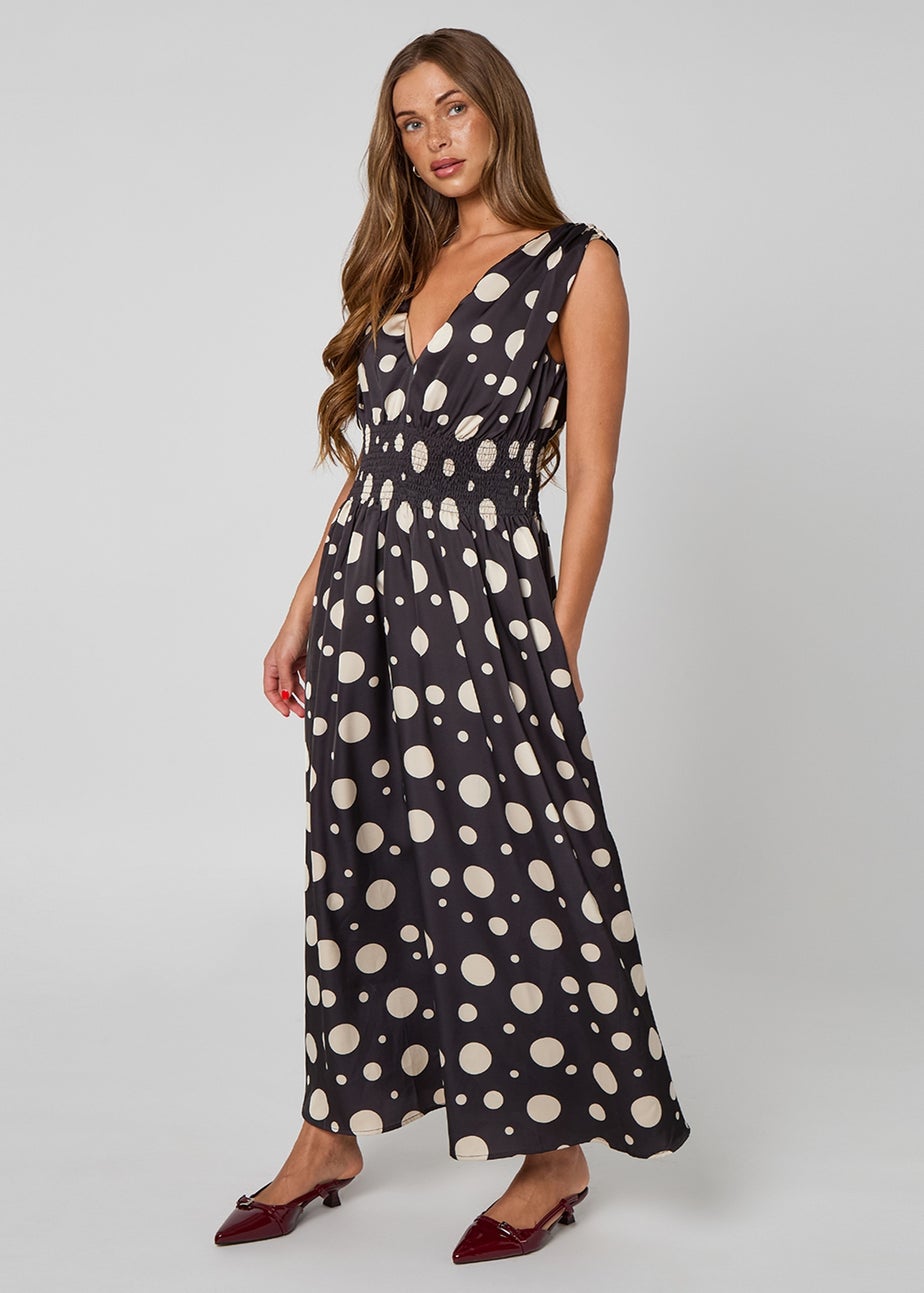Urban Bliss Black Spot Elasticated Maxi dress