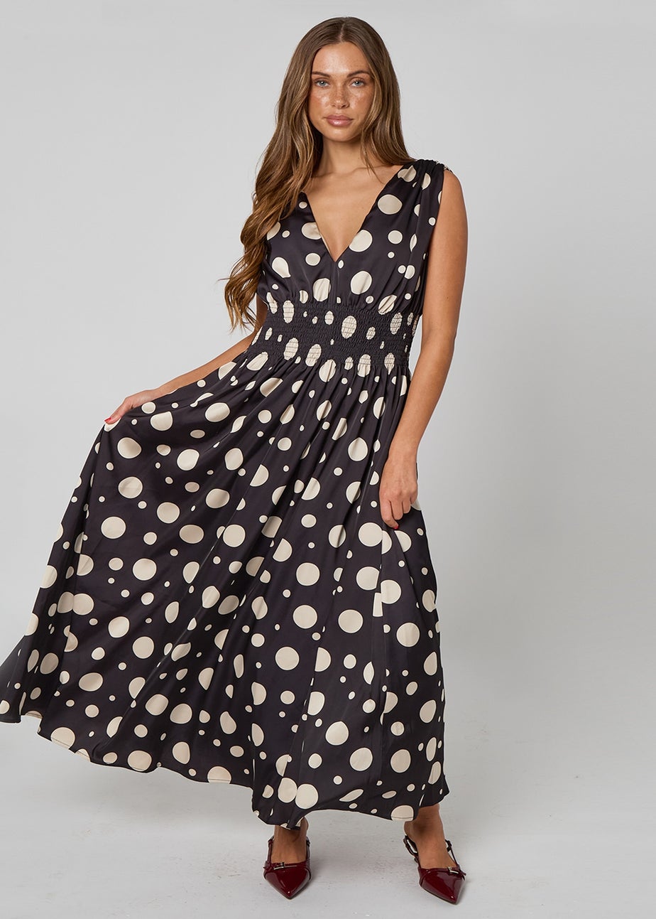 Urban Bliss Black Spot Elasticated Maxi dress