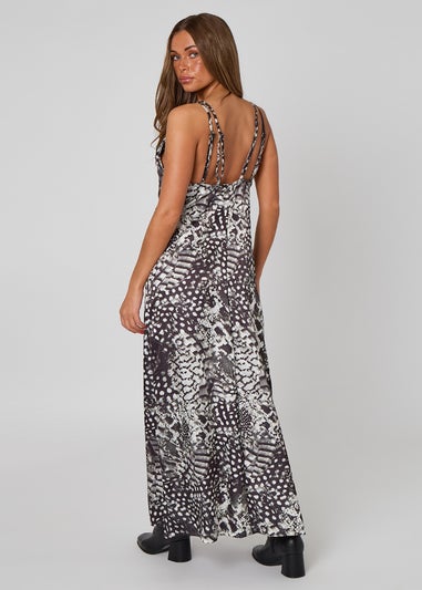 Urban Bliss Black High Neck Animal Dress