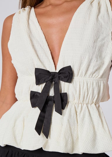 Urban Bliss White Tie Back Bow Top