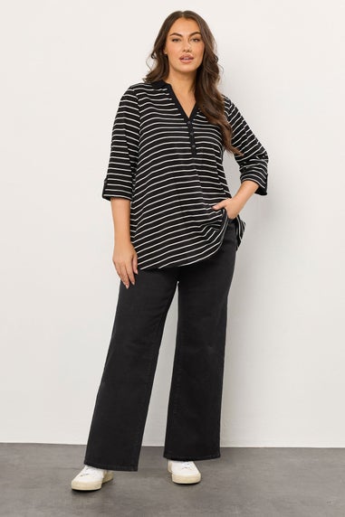 Evans Curve Black Premium Wide Leg Jeans