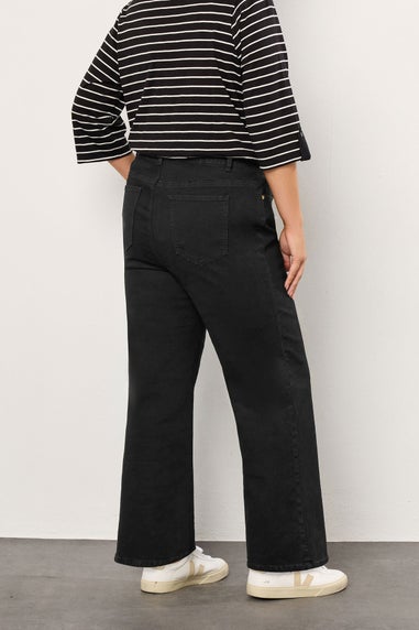 Evans Curve Black Premium Wide Leg Jeans