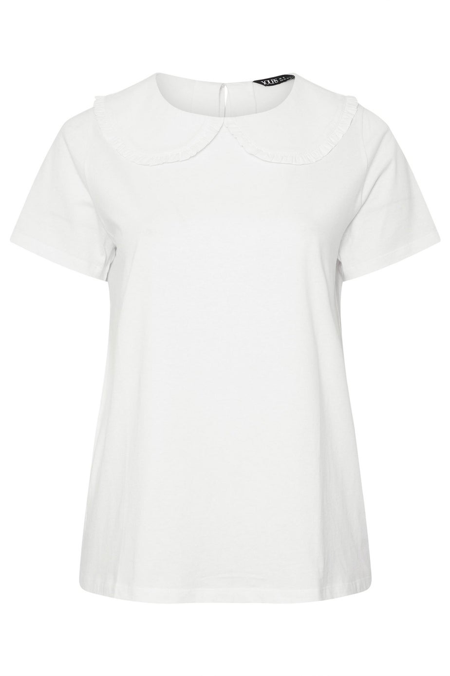 Yours Curve White Frill Collar Top