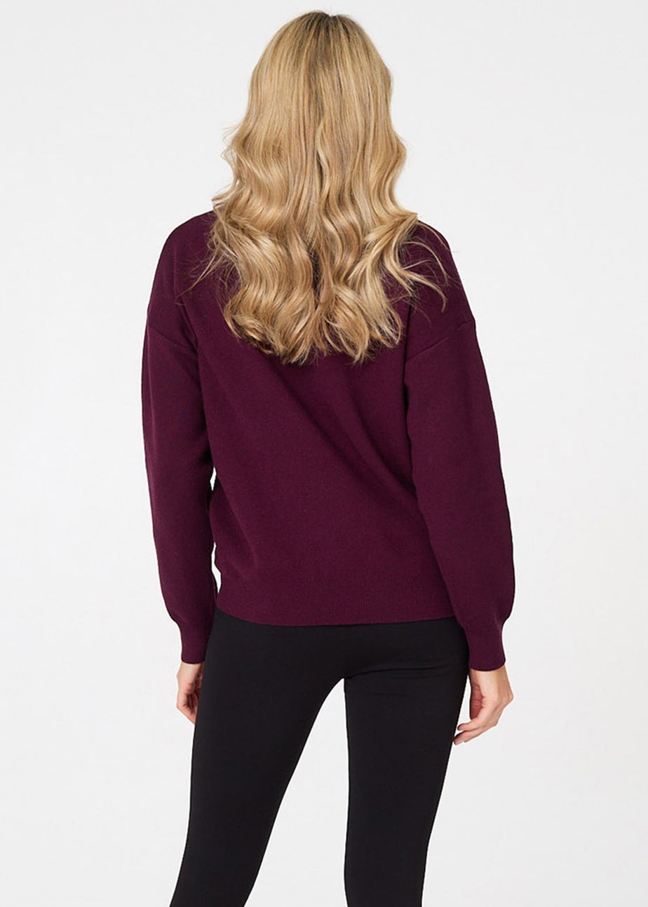 Izabel London Red Sequinned Detail Relaxed Jumper