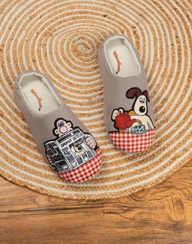 Wallace & Gromit Adult Grey Mule Slippers