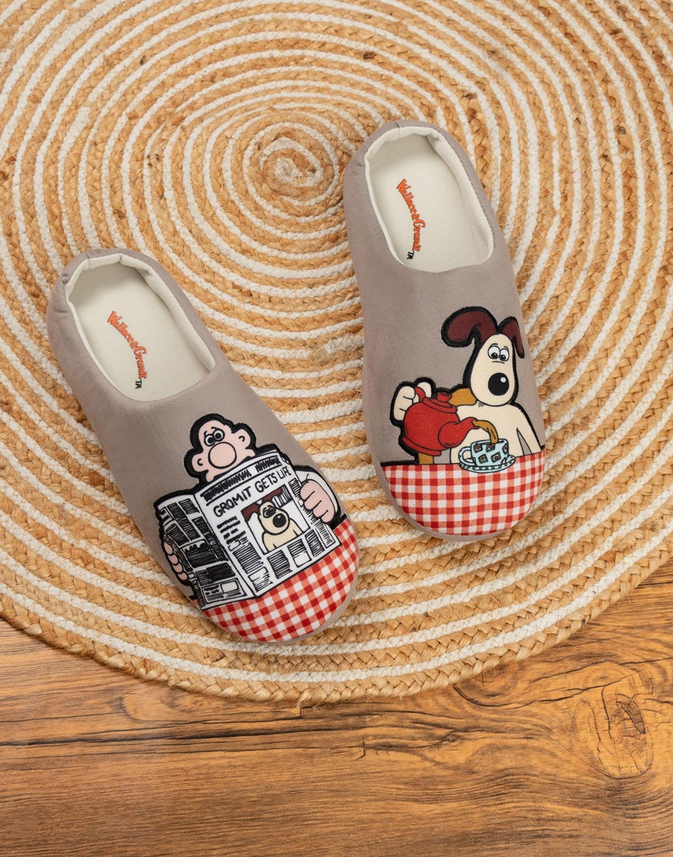 Wallace & Gromit Adult Grey Mule Slippers