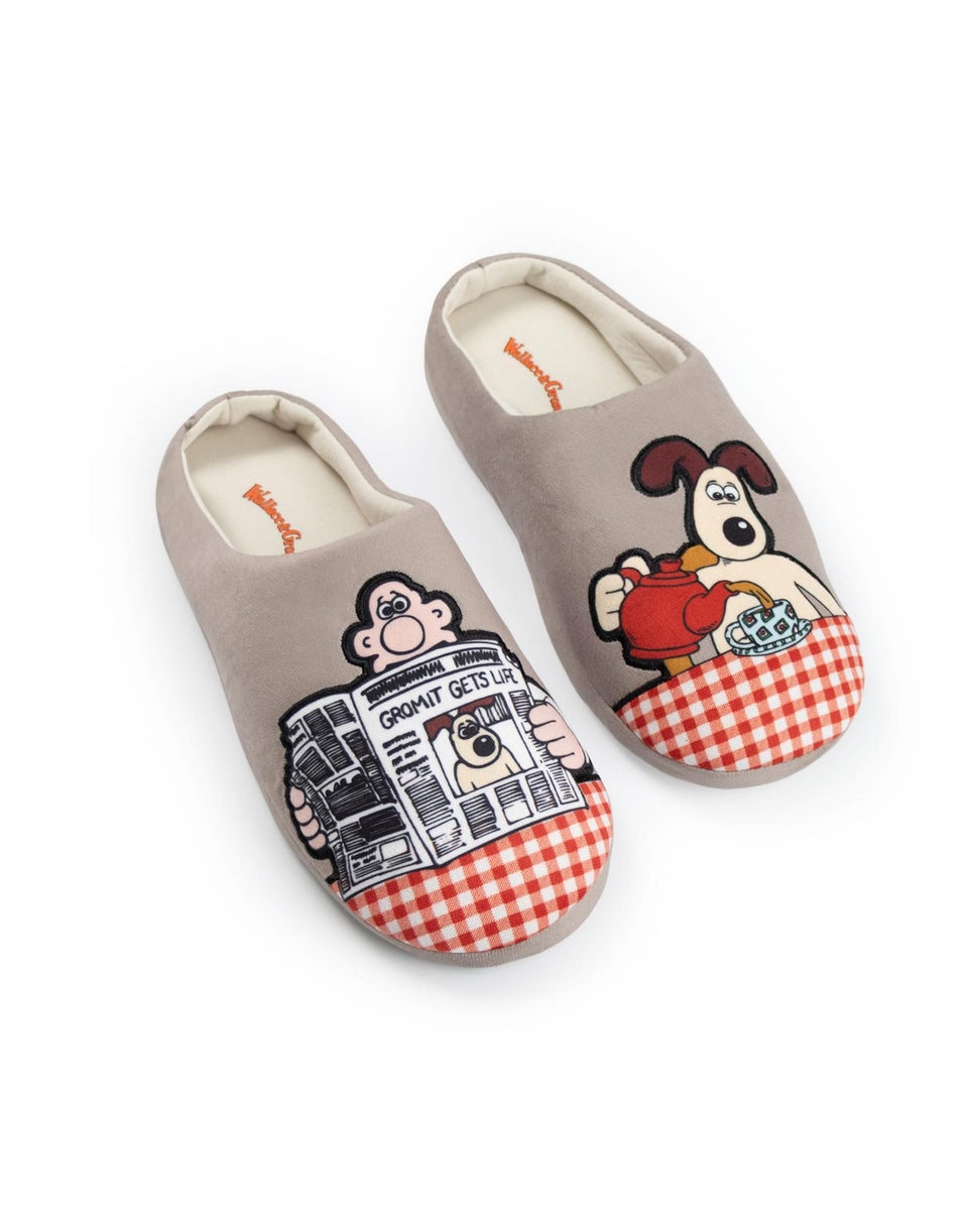 Wallace & Gromit Adult Grey Mule Slippers