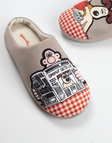 Wallace & Gromit Adult Grey Mule Slippers