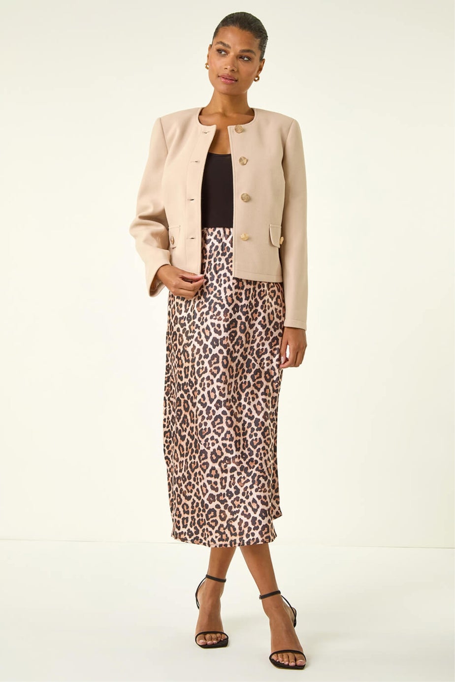 Roman Natural Buttoned Pocket Jacket