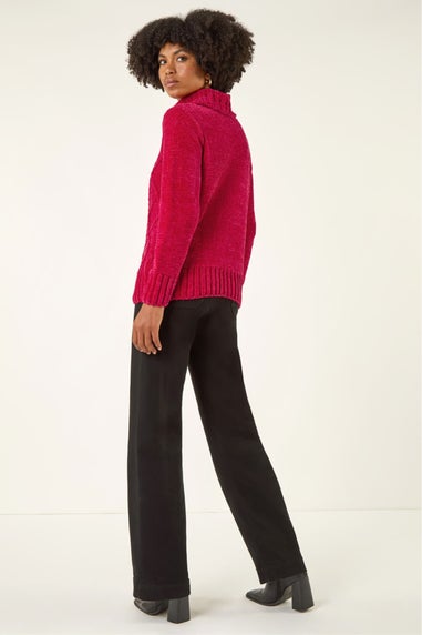 Roman Red Chenille Roll Neck Knit jumper
