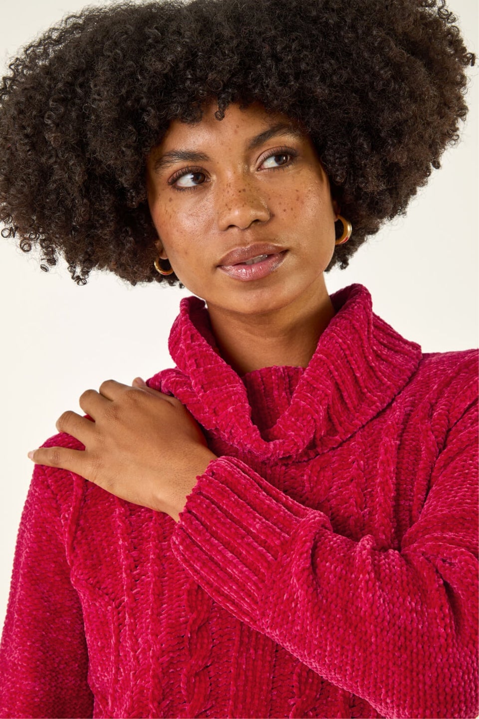 Roman Red Chenille Roll Neck Knit jumper