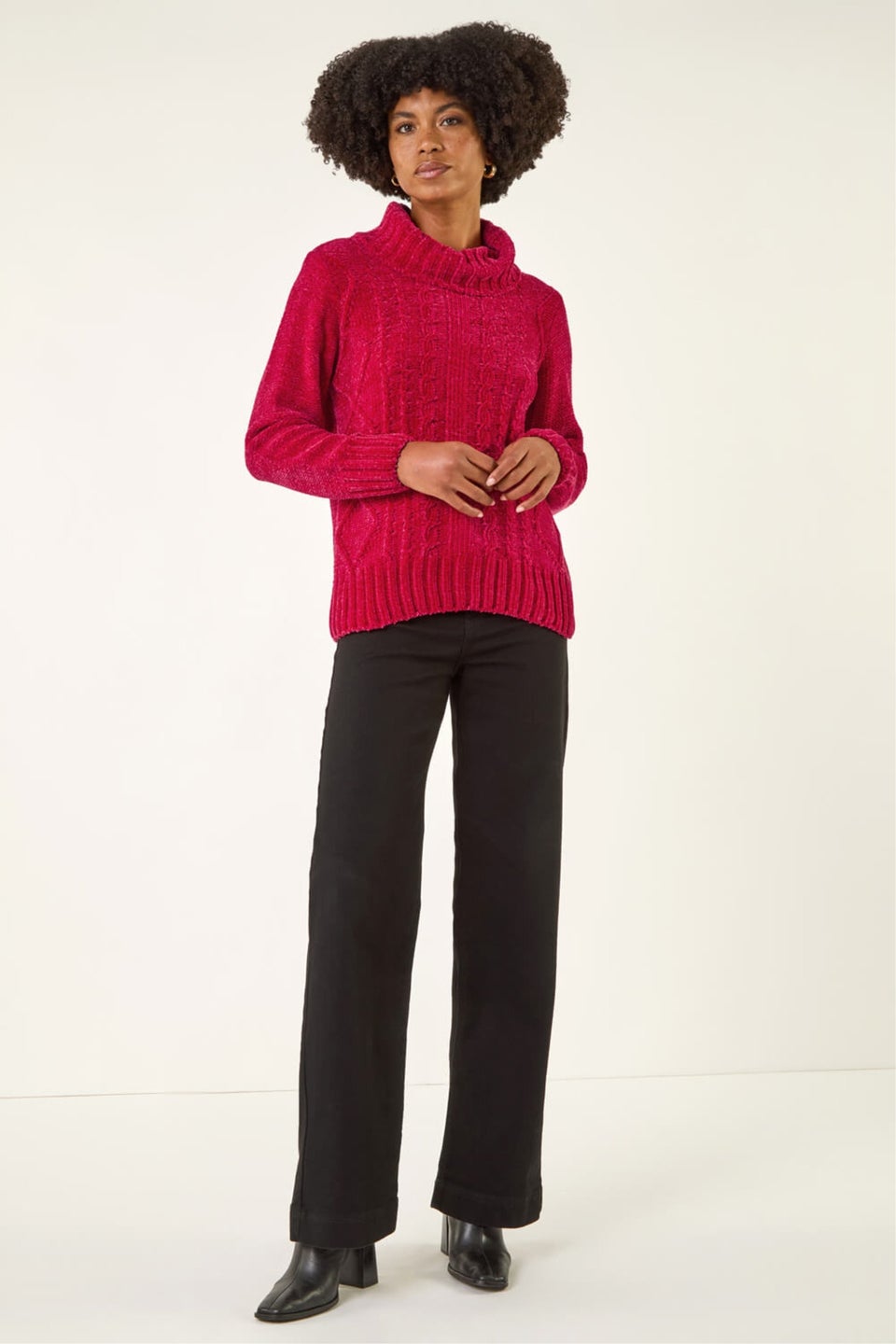 Roman Red Chenille Roll Neck Knit jumper