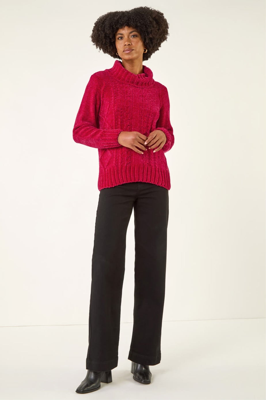 Roman Red Chenille Roll Neck Knit jumper