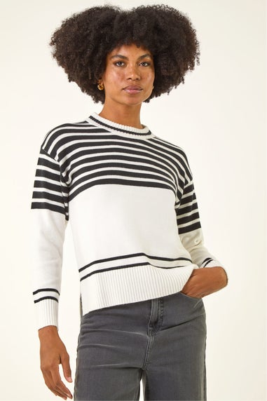 Roman Ivory Soft Stripe Knit Jumper