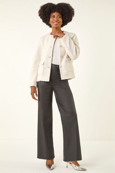 Roman Ivory Cosy Boucle Fleece Jacket