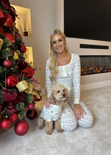 My Christmas Pyjamas Cream Snow White Pet One-Piece Matching Pyjamas