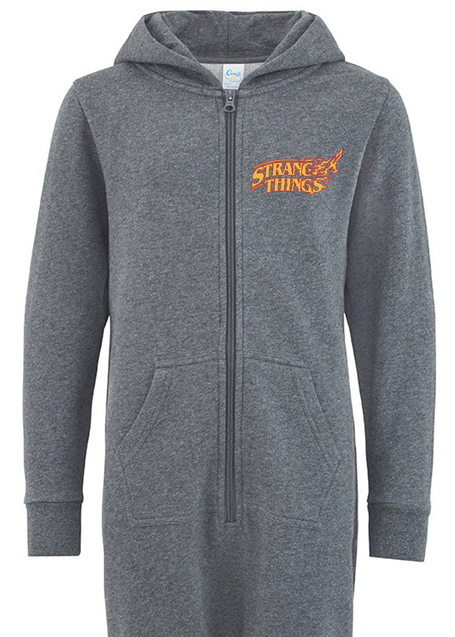 Stranger Things Hellfire Boys Grey Onesie (7-13 Years)