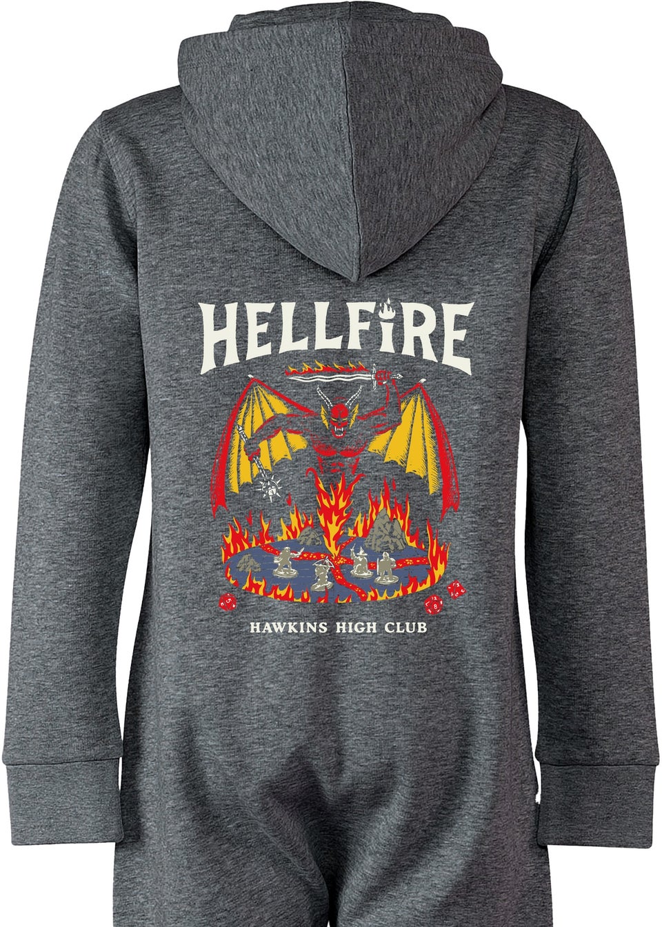 Stranger Things Hellfire Boys Grey Onesie (7-13 Years)