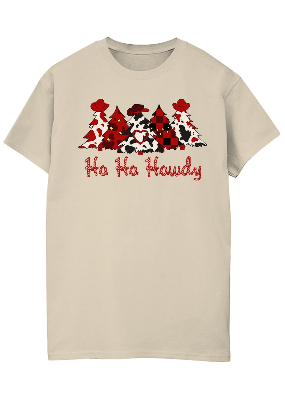 Brands In Ho Ho Howdy Christmas Sand Boyfriend Fit Graphic T-Shirt