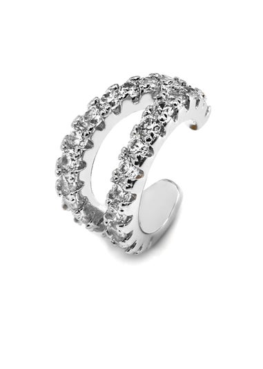 Say It With Silver Clear CZ Ear Cuff