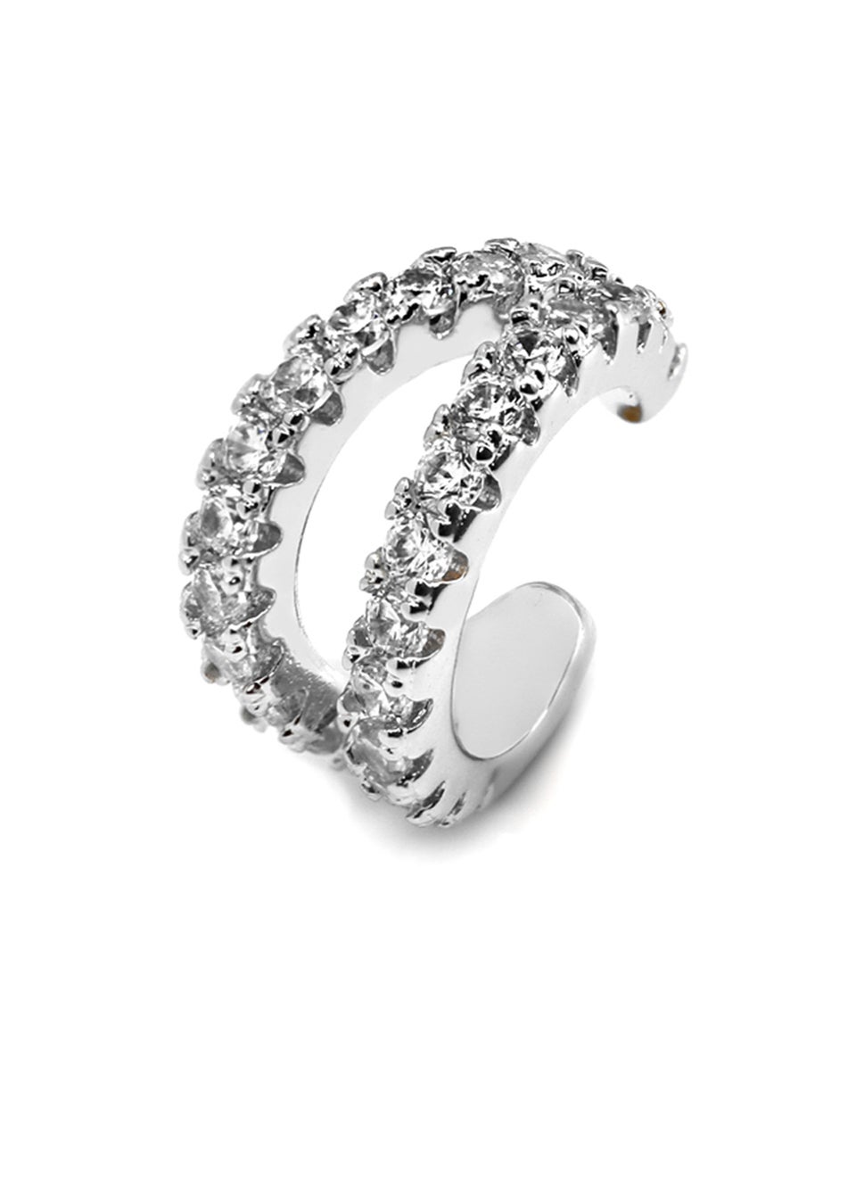 Say It With Silver Clear CZ Ear Cuff