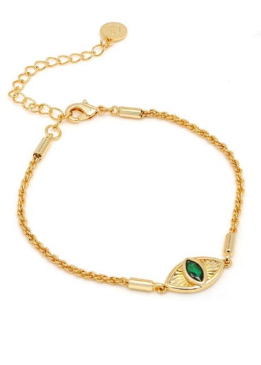 Say It With Large Yellow Gold Rope Chain Evil Eye Bracelet