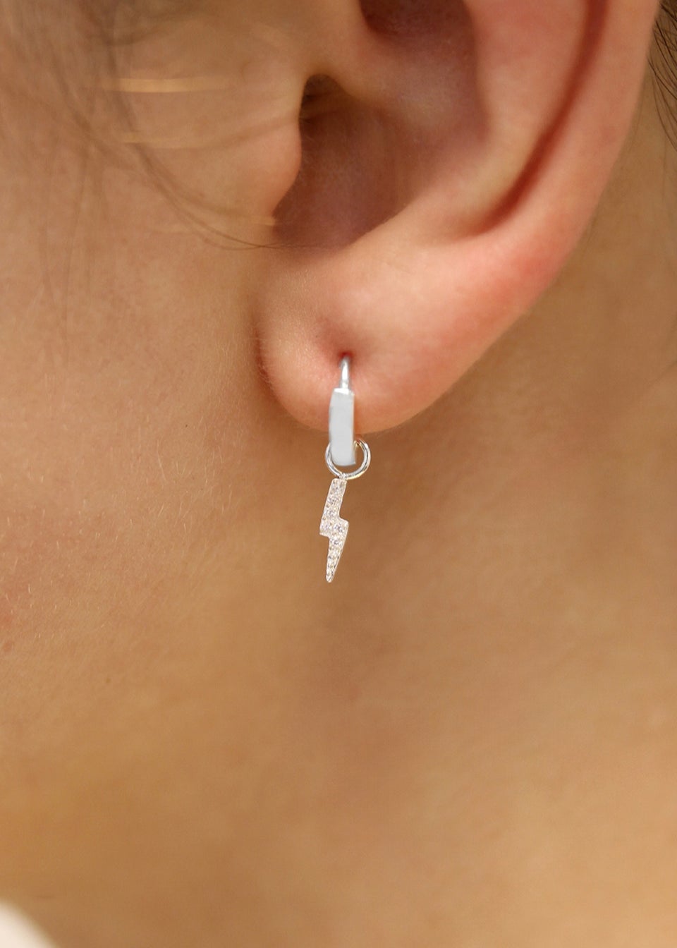 Say It With Silver Children's Lightning Bolt Earrings