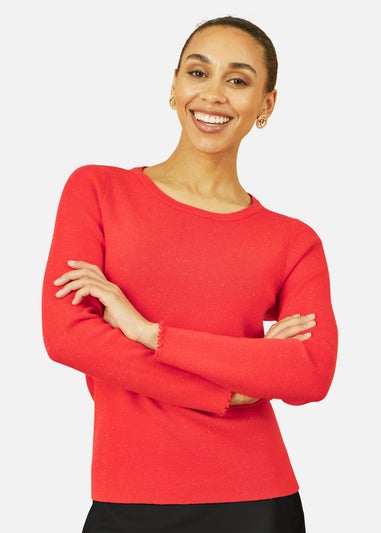 Yumi Red Sparkle Knit Jumper