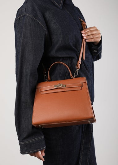 Where's That From Lluvia Tan Mini Top Handle Tote Bag