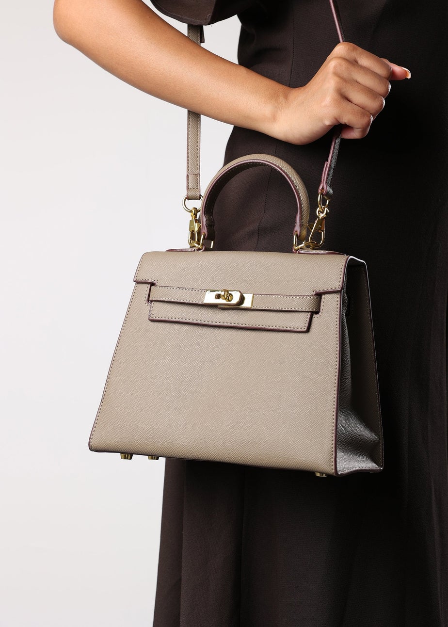Where's That From Lluvia Taupe Mini Top Handle Tote Bag