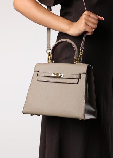 Where's That From Lluvia Taupe Mini Top Handle Tote Bag