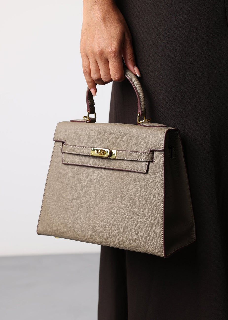 Where's That From Lluvia Taupe Mini Top Handle Tote Bag