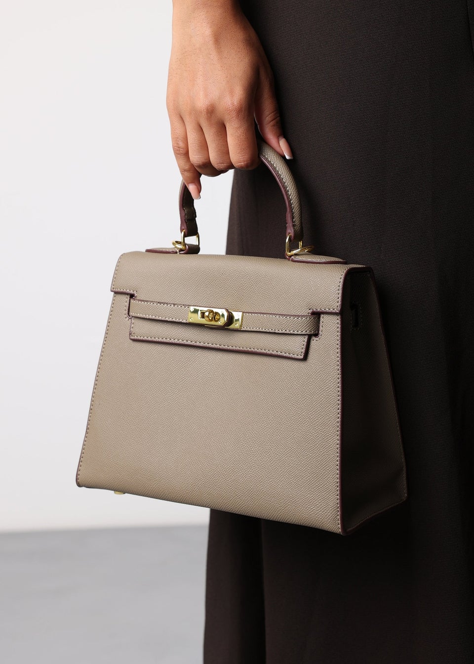 Where's That From Lluvia Taupe Mini Top Handle Tote Bag