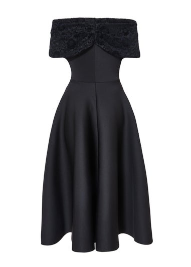 Quiz Black Lace Bardot Skater Dress